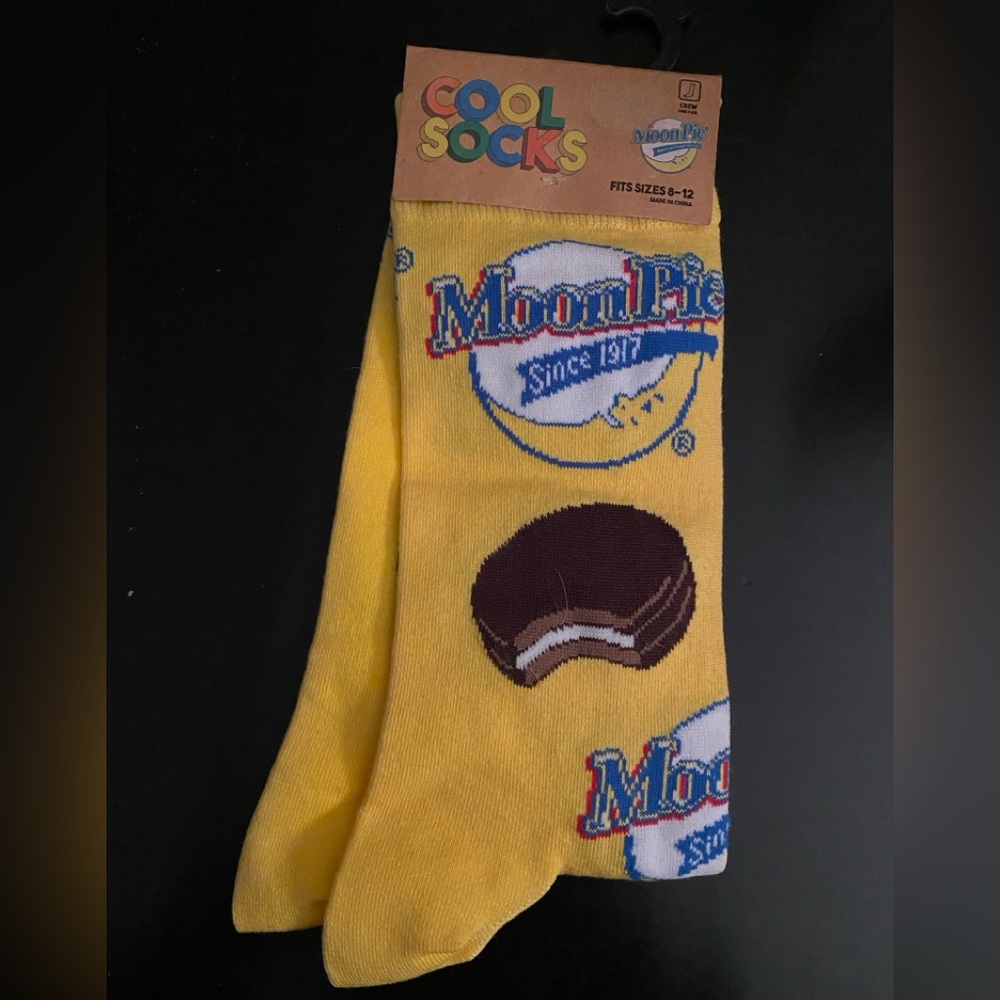 Cool Socks MoonPie Yellow Socks / Size 8-12 / NWT